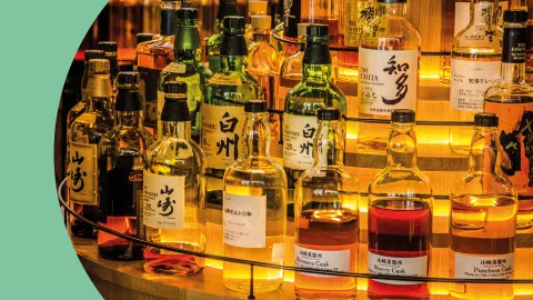 Japanese Whiskey Cocktails on shelf