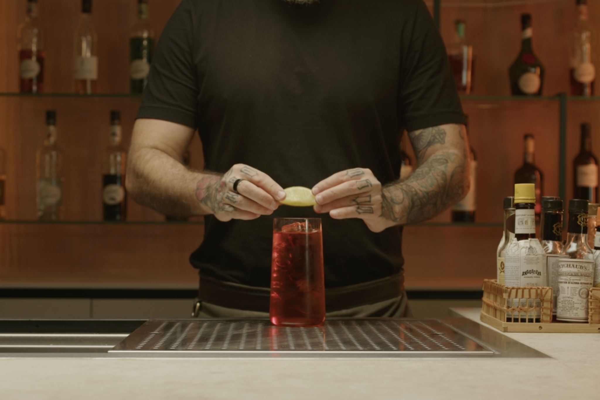 <p>Garnish the drink with a lime wedge or mint sprig for added flavor and presentation.</p>