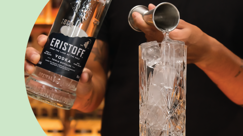 Light liquor being poured into glass