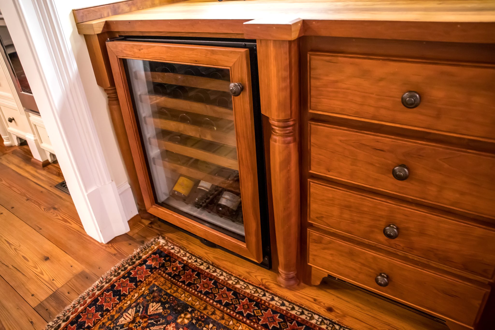 A shot of a refrigerated cabinet for Liquors and Spirits