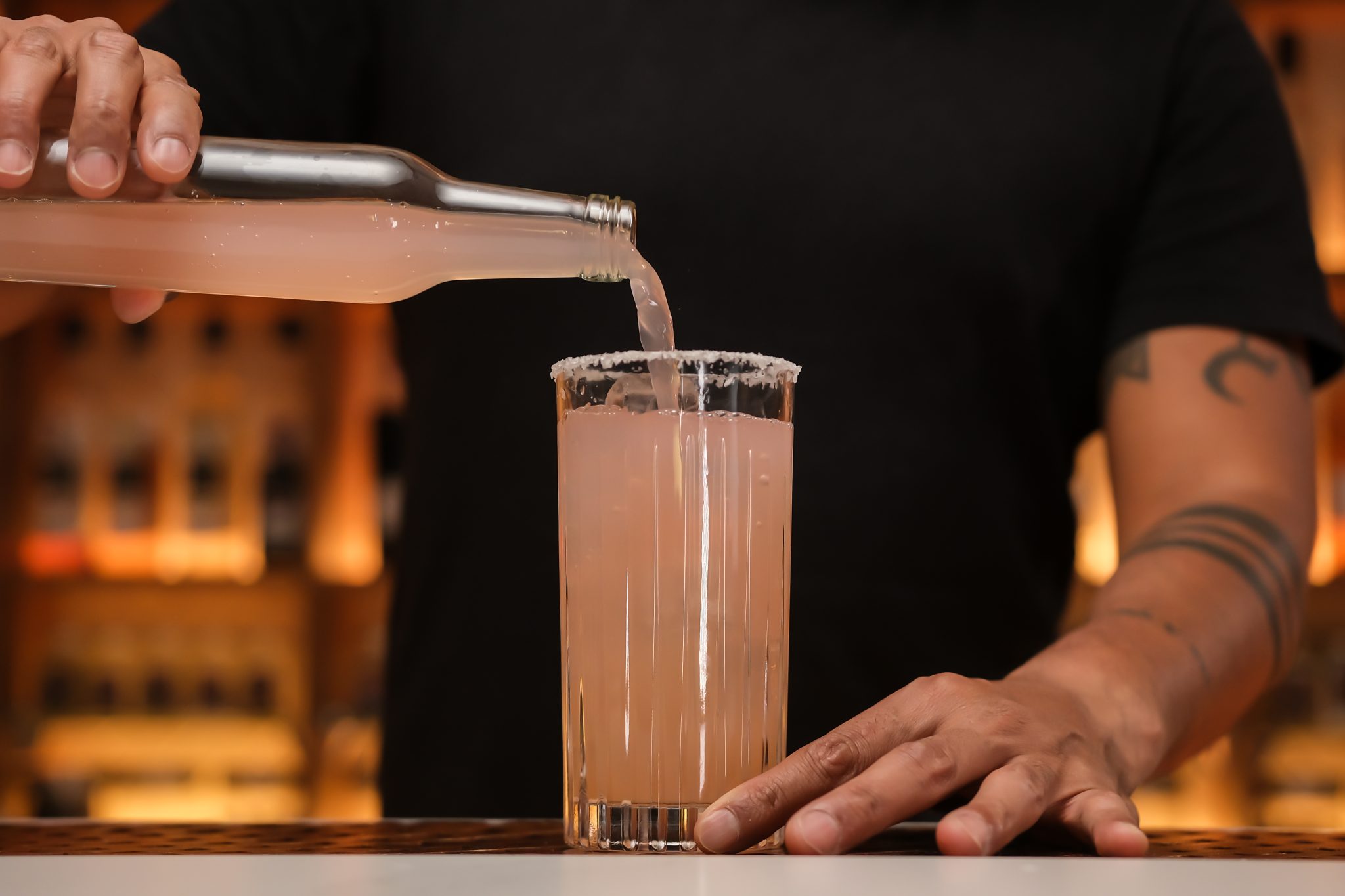 <p>Top the mixture with 4 oz of grapefruit soda, which brings a bittersweet kick.</p>
