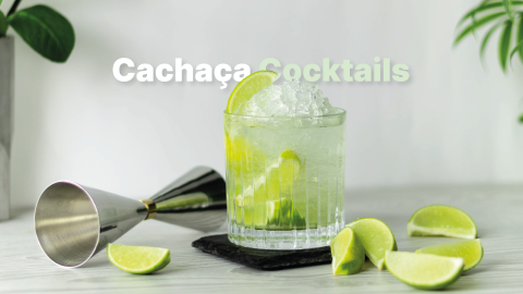 cachaça cocktail in a glass with limes