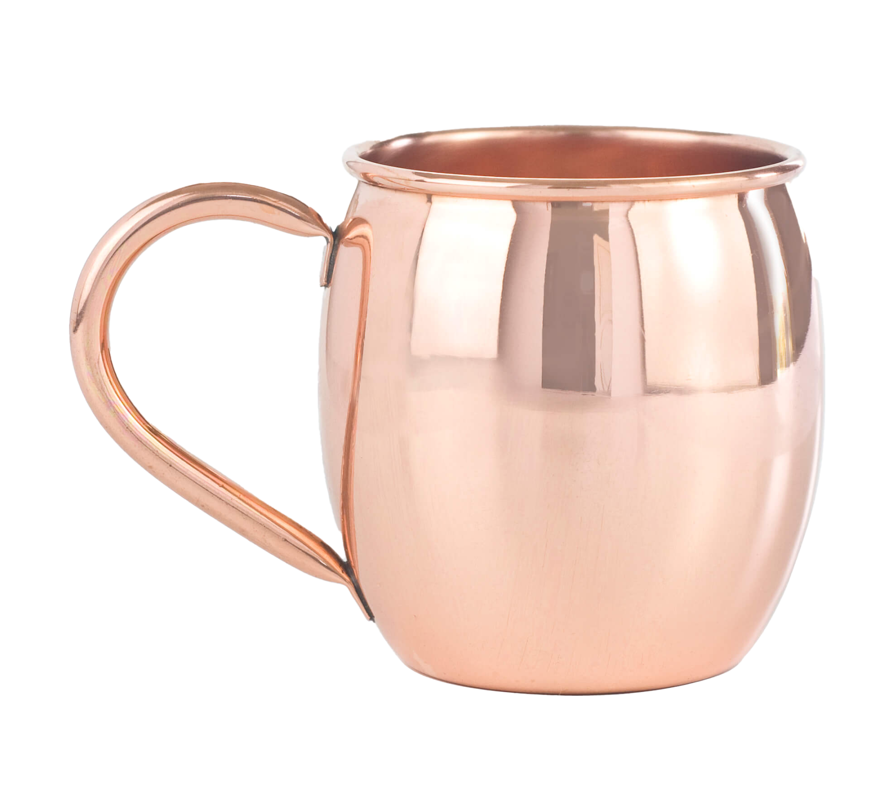 A side shot of a copper mug without background