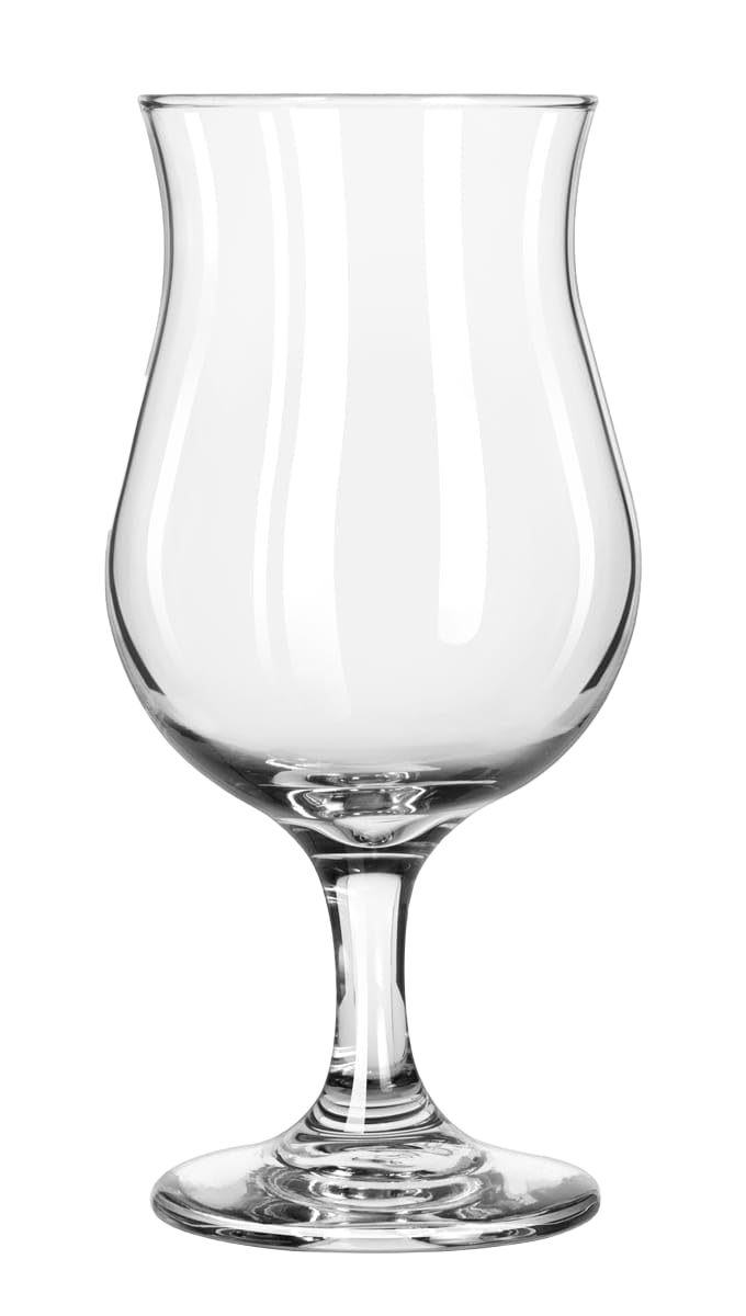 A side shot of a transparent Poco Grande glass without background