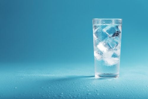 ice cubes in glass